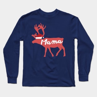 Mama Mother Mom Reindeer Family Group Christmas Eve Matching Long Sleeve T-Shirt